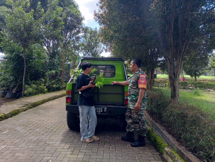 Bersama Babinsa KKN Unsiq Rencanakan Penanaman Pohon Untuk Penghijauan Lingkungan