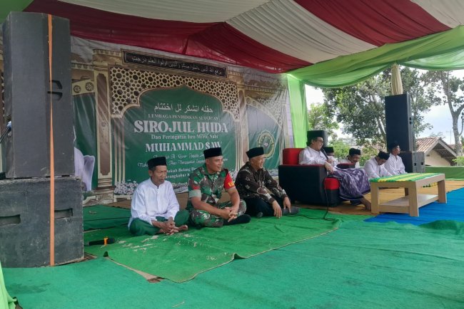 Mewakili Danramil Babinsa Hadiri Peringatan Isra’ Miraj Nabi Muhammad SAW