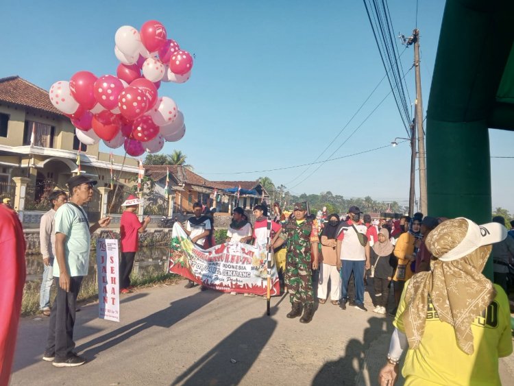 Menutup Kegiatan Agustusan, Kelurahan Semarang Adakan Jalan Sehat Bersama Seluruh Warga
