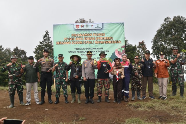 Kodim 0704 Banjarnegara Geo Dipa dan Perhutani Gelar Penanaman 7.000 Pohon di Desa Pekasiran