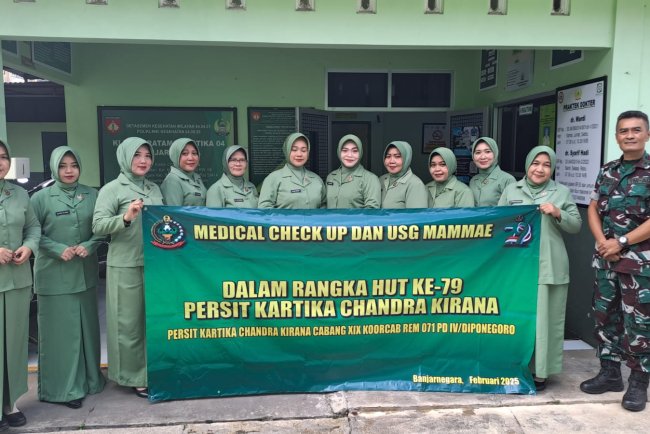 Peringati HUT ke-79 Persit Kartika Candra Kirana Cabang XIX Gelar Medical Check-Up dan USG Mammae