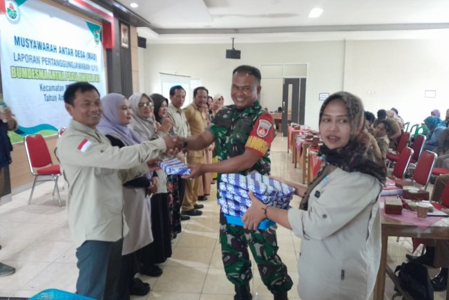 Mewakili Danramil Serka Purnomo Hadiri Musyawarah Antar Desa Laporan Pertanggungjawaban Bumdesma