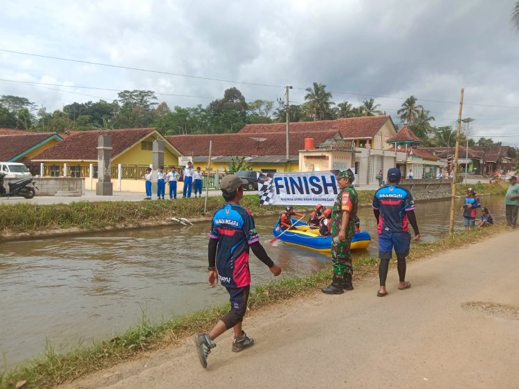 Babinsa Pantau Kegiatan Lomba Arung Jeram