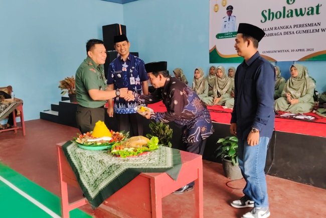 Danramil Hadiri Peresmian Gedung Olah Raga