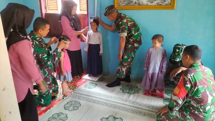 Wujudkan Balita Sehat Danramil dan Babinsa Dampingi Pelaksanaan Posyandu