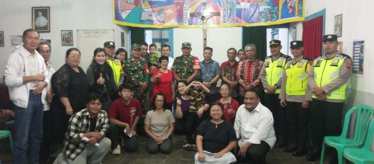 Koramil Bersama Polsek Karangkobar Bersinergia Melaksanakan Pengamanan Misa Jum'at Agung Rumah Ibadah Stasi Santo Lukas