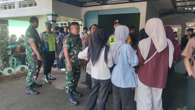 Babinsa melaksanakan pengamanan job fair 