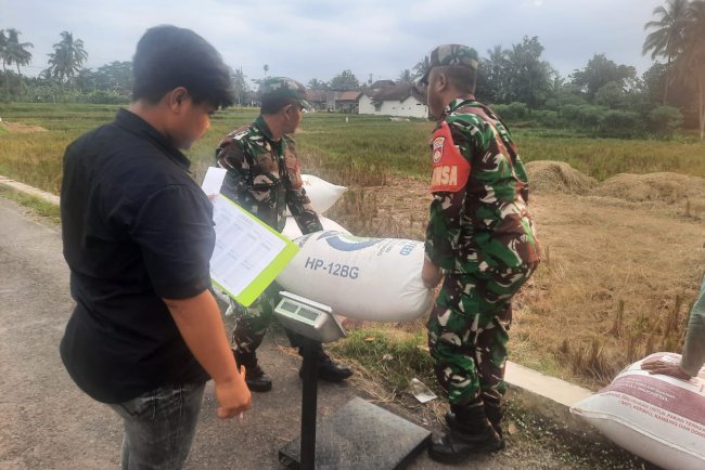 Babinsa Wanadadi Dampingi Petani dalam Kegiatan Sergap Dorong Stabilitas Harga Gabah