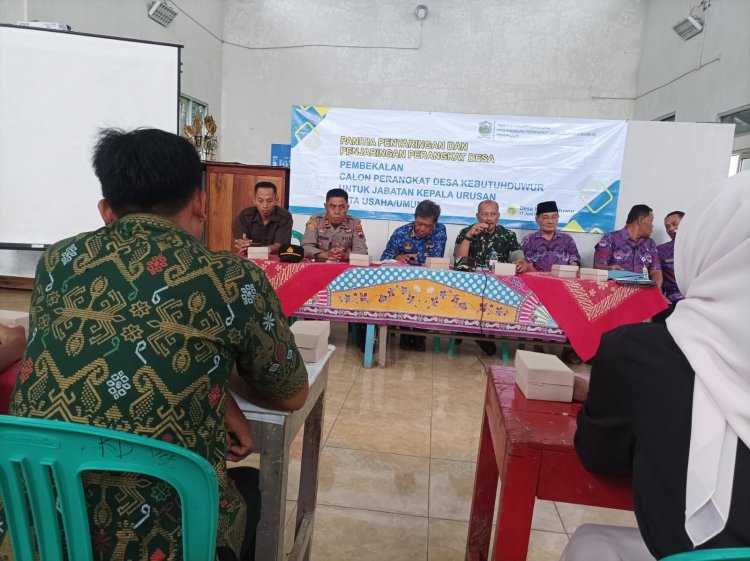 Danposramil Pagedongan Hadiri Pelaksanaan Kegiatan Pembekalan Calon Perangkat Desa