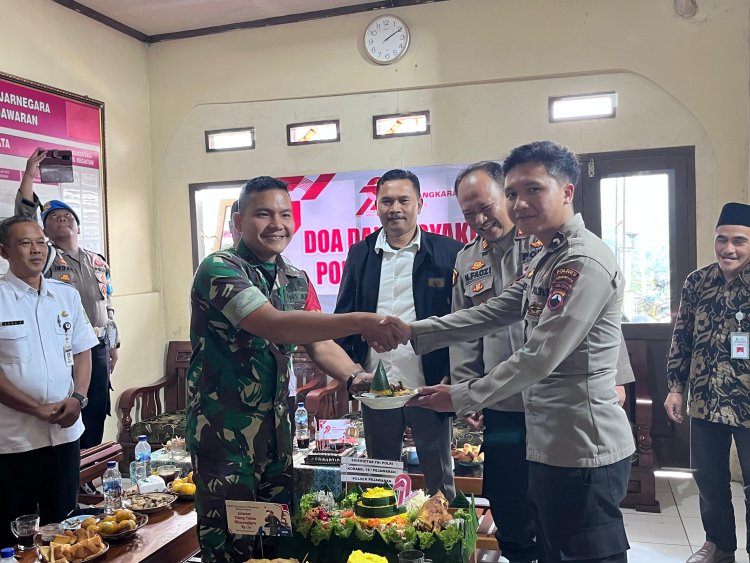 HUT Bhayangkara ke-79 Danramil 16 Pejawaran Beri Kejutan ke Polsek Pejawaran