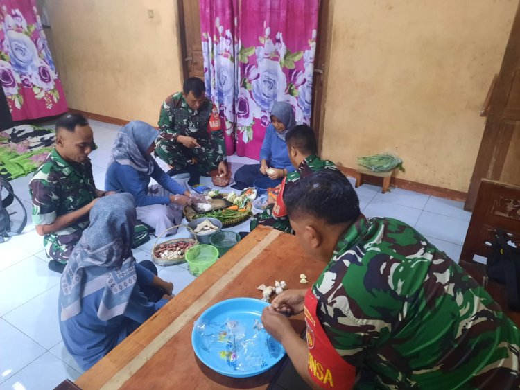 Peduli Generasi Sehat Koramil 03 Wanadadi Dampingi Program PMT untuk Tekan Stunting di Desa Kasilib