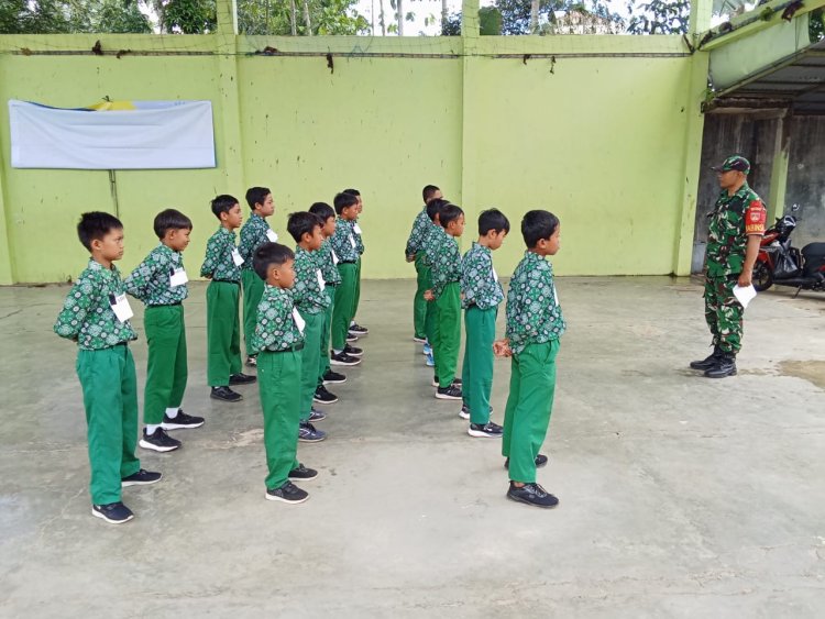 Babinsa Posramil Pagedongan Koramil 01/Bna Melaksanakan Pelatihan PBB