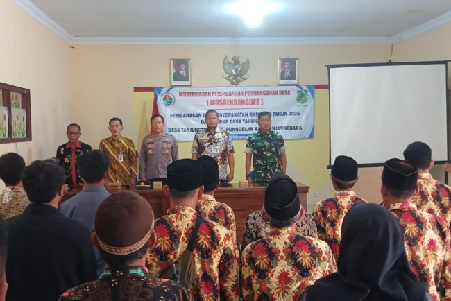 Danramil 11 Punggelan Hadiri Kegiatan Musrenbang Desa Tanjungtirta