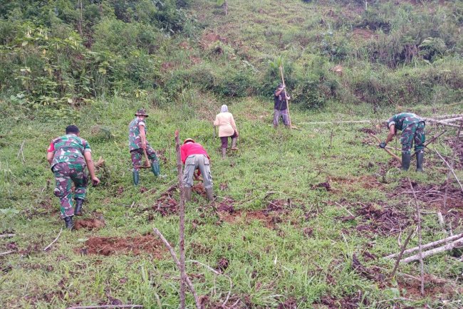 Koramil 17 Wanayasa Tanam pohon bersama KTH sbg upaya pelestarian kawasan hutan