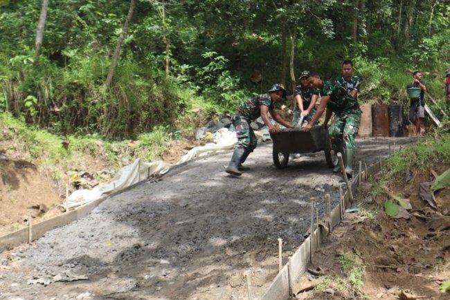 Menjelang Purna Tugas, Semangat Satgas TMMD Kodim Brebes Tetap Membara Hingga Garis Finish