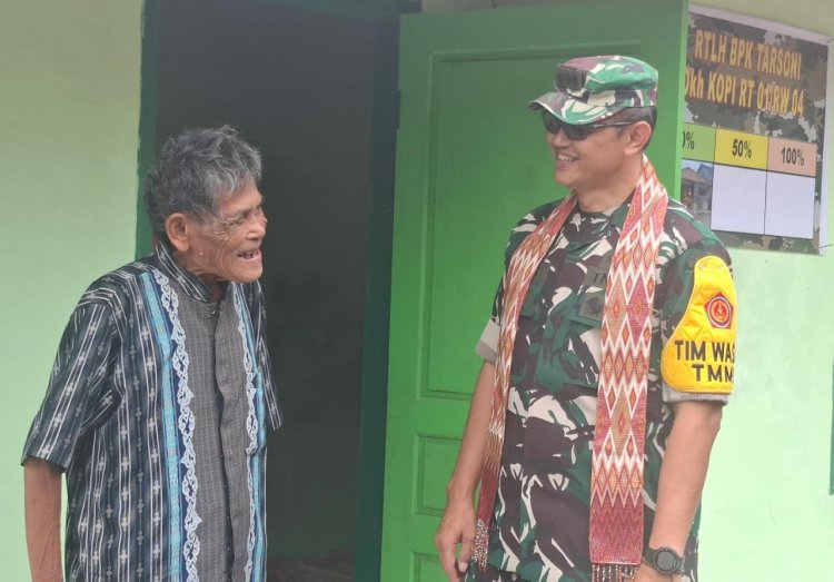 Pengabdian 27 Tahun Terbayar Lunas, Tim Wasev Mabesad Tinjau Rumah Pensiunan Hansip Hasil Bedah Rumah TMMD Brebes