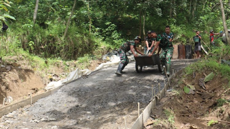 Menjelang Purna Tugas, Semangat Satgas TMMD Kodim Brebes Tetap Membara Hingga Garis Finish
