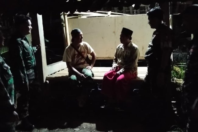 Koramil 07 Mandiraja melaksanakan Patroli malam bersama Banser