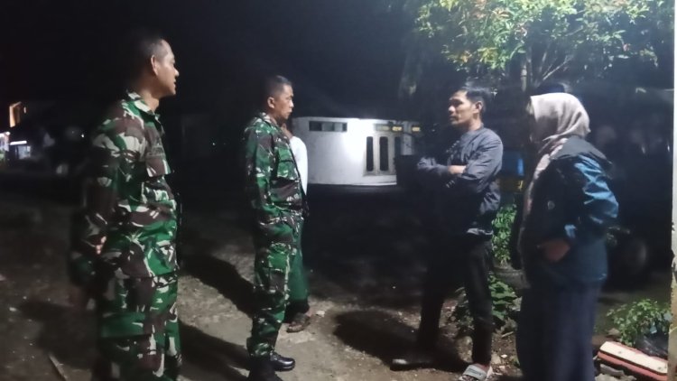 Babinsa Koramil 13 Banjarmangu laksanakan  patroli Keamanan Wilayah Binaan