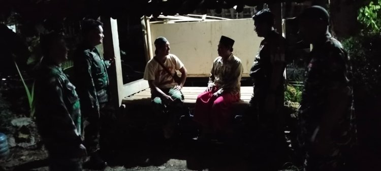 Koramil 07 Mandiraja melaksanakan Patroli malam bersama Banser