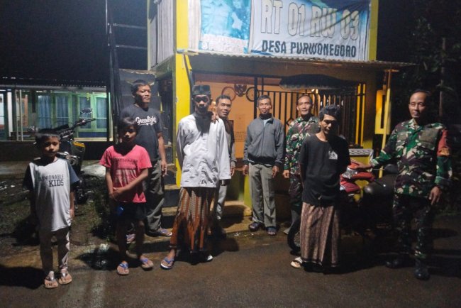 Koramil 08 Purwanegara Gelar Patroli Siskamling untuk Jaga Keamanan dan Ketertiban Warga