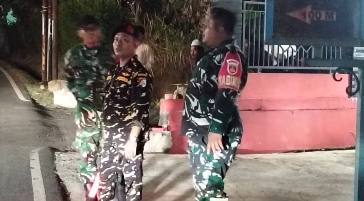 Untuk Memastikan Keamanan Anggota Koramil 07 Mandiraja melaksanakan Patroli malam bersama Banser