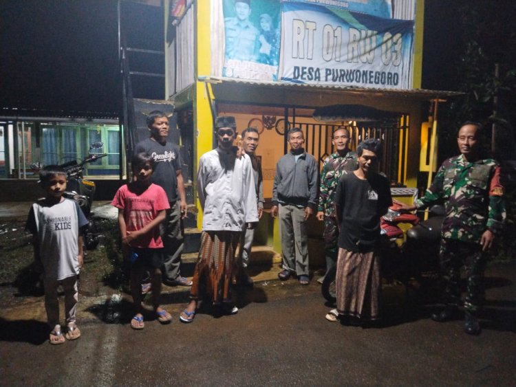 Koramil 08 Purwanegara Gelar Patroli Siskamling untuk Jaga Keamanan dan Ketertiban Warga