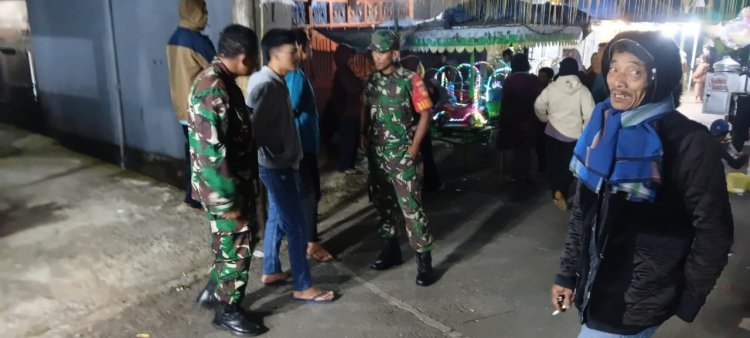 Koramil 18 Pagentan Dan Polsek Pgt Melaksanakan Patroli Malam