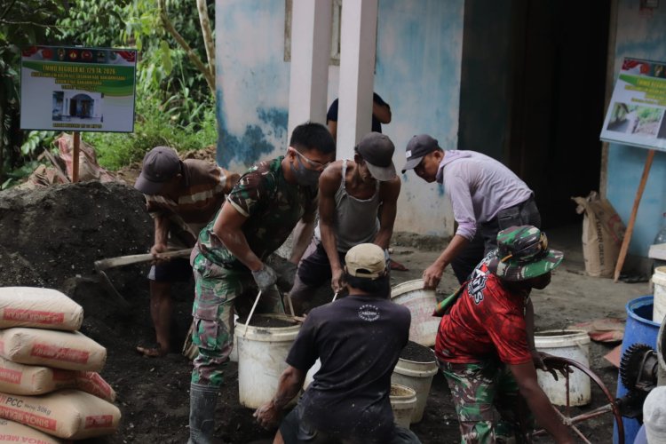 Hari ke-12 TMMD Gotong Royong Langsir Material