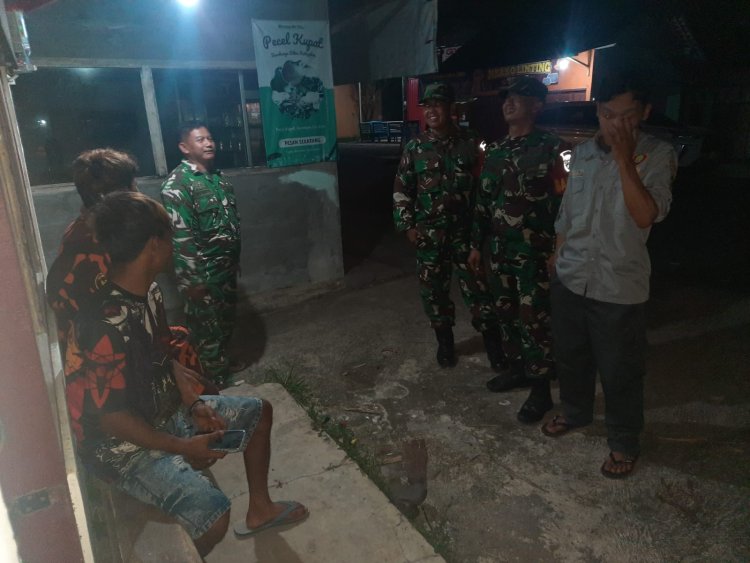 Koramil 03 Wanadadi Keamanan Wilayah melalui Patroli Siskamling Kolaborasi dengan Pemuda Pancasila